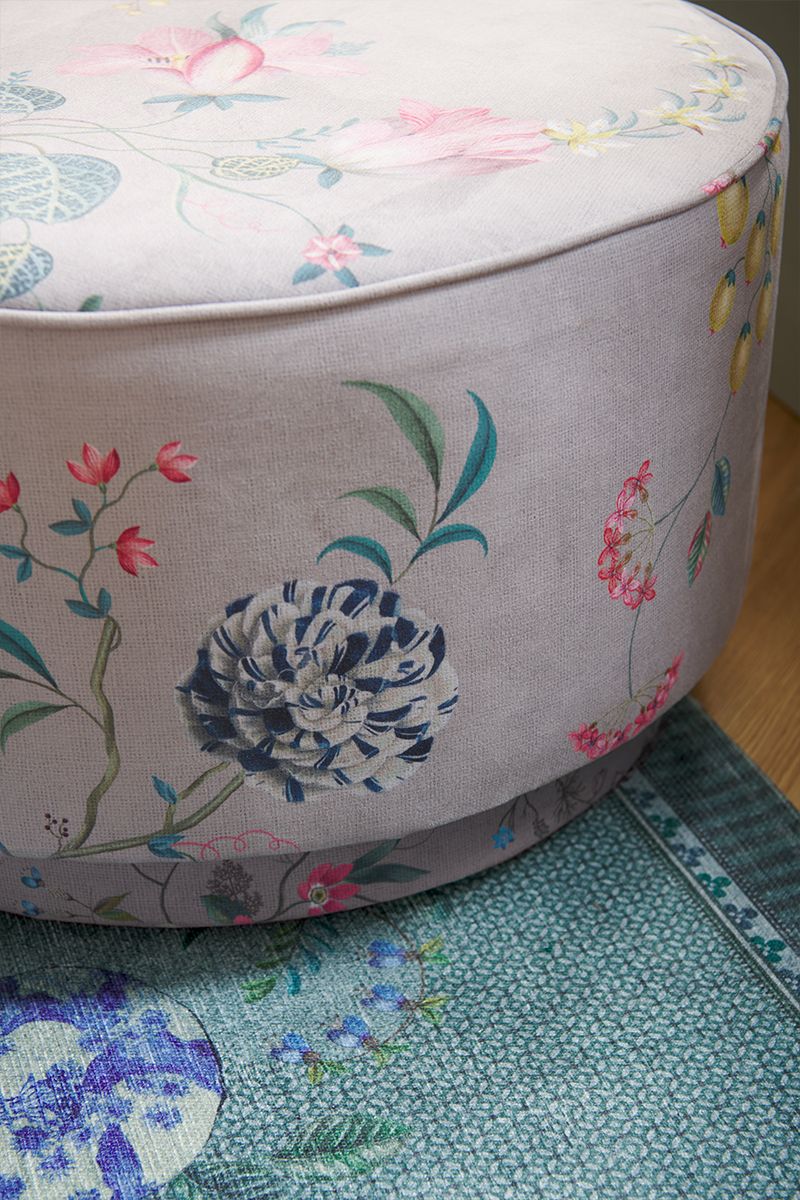 Poef Large Fleur Grandeur Khaki