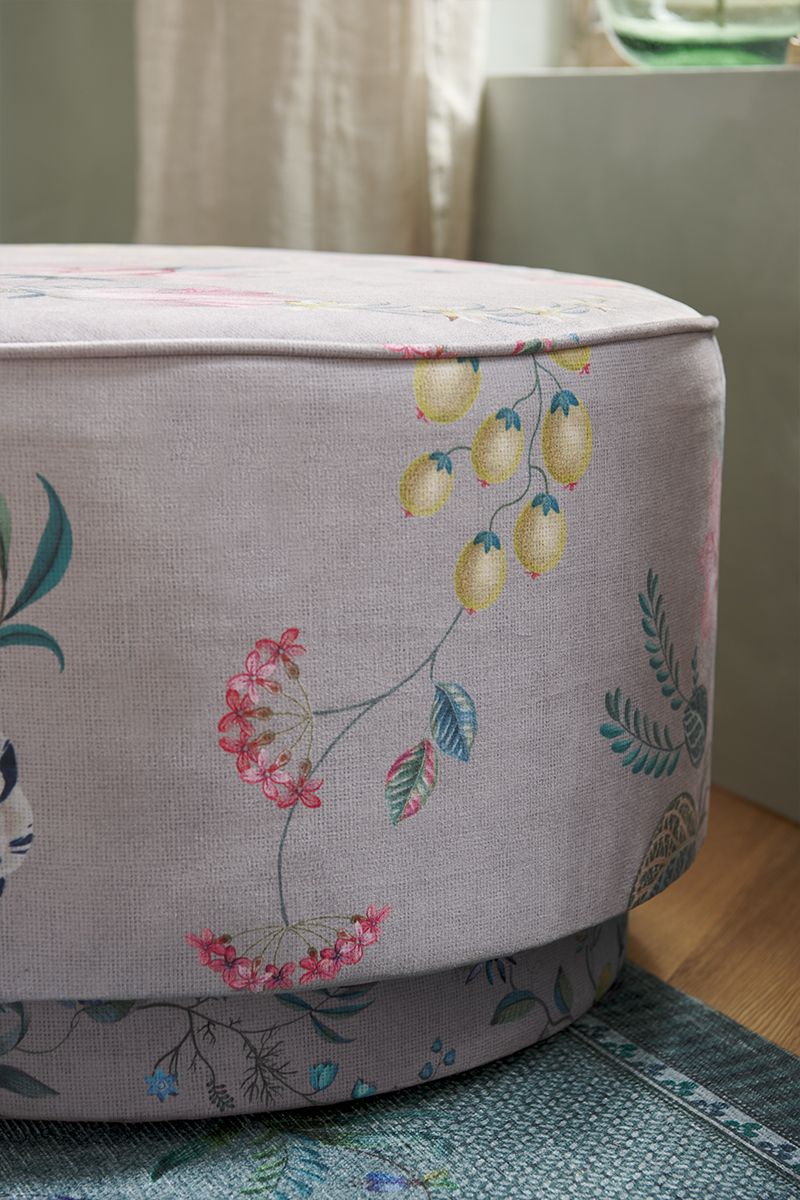 Poef Large Fleur Grandeur Khaki