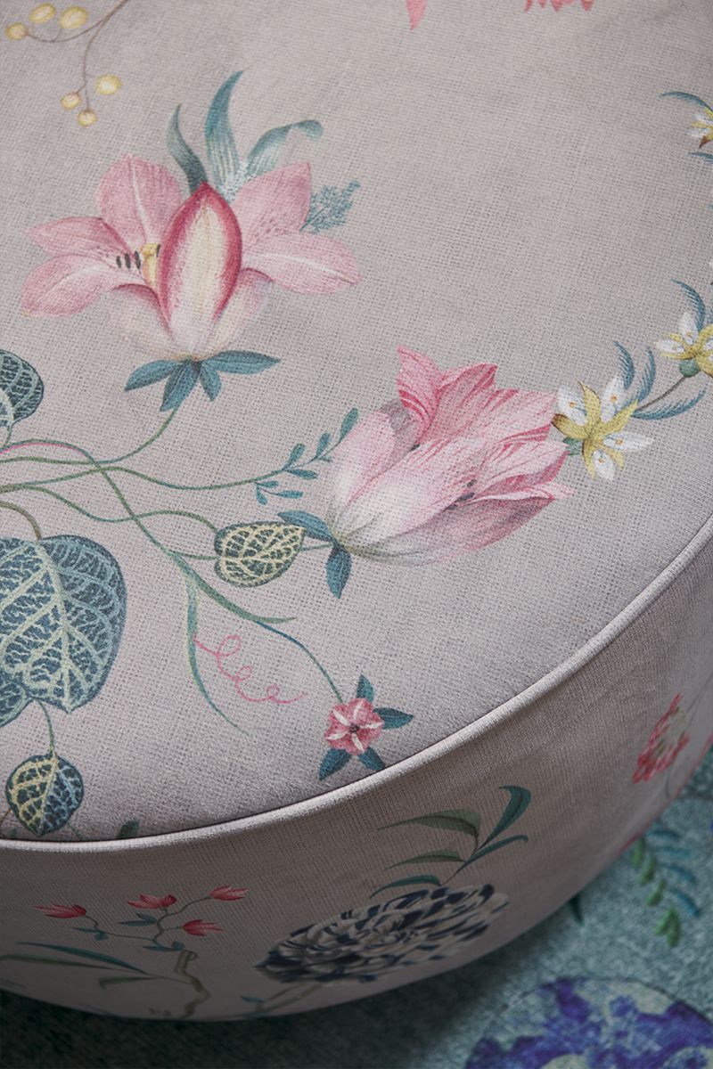 Poef Large Fleur Grandeur Khaki