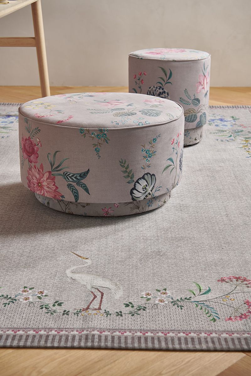 Poef Large Fleur Grandeur Khaki