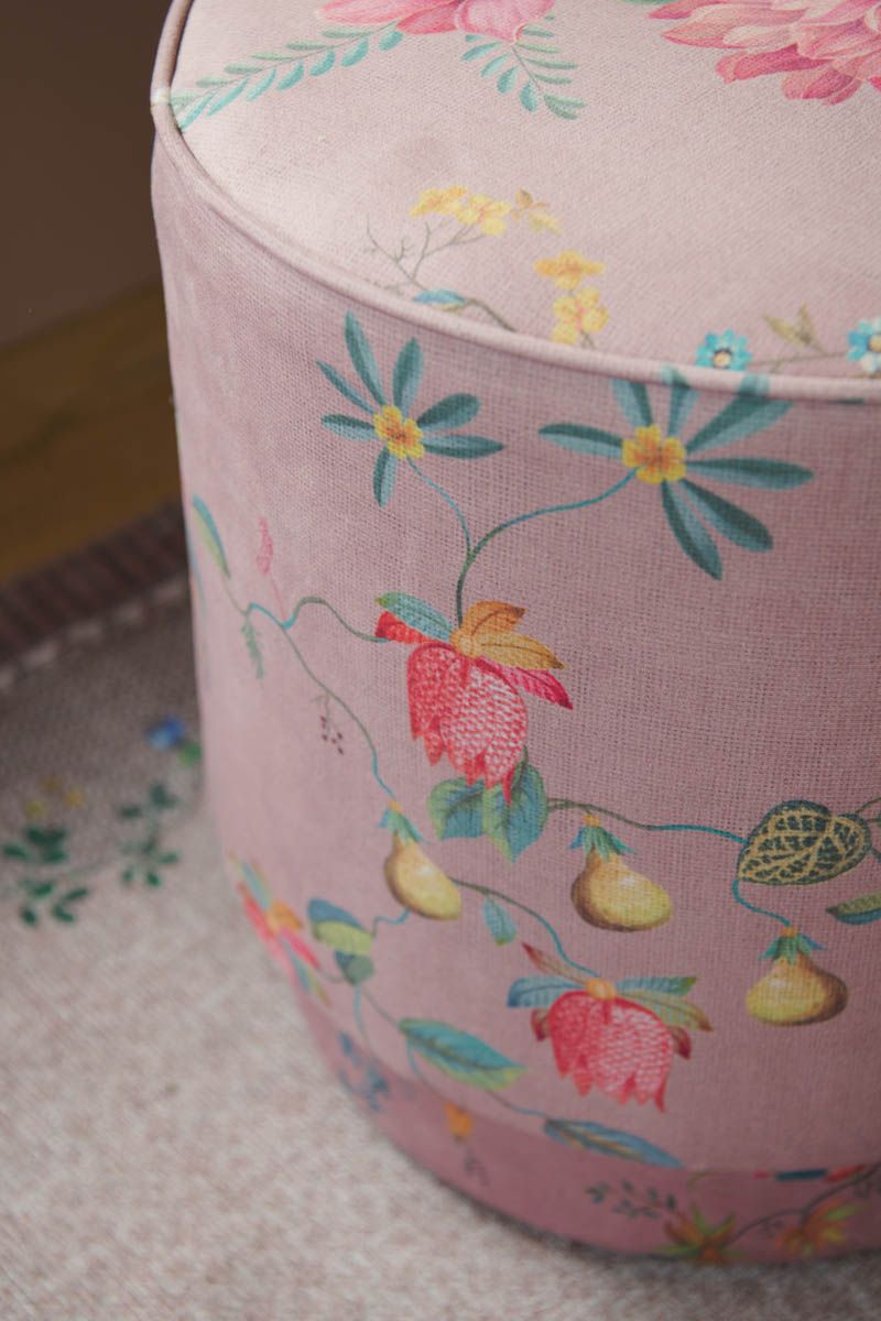 Hocker Medium Fleur Grandeur Rosa