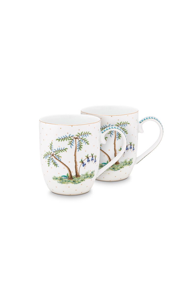 Lot de 2 Tasses de Petite Taille à Pois Jolie en Coloris Doré