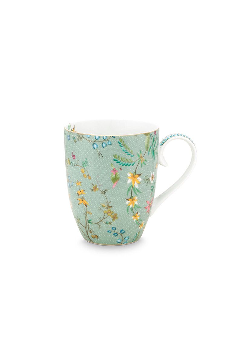 Tasse de Grande Taille à Fleurs Jolie en Coloris Bleu