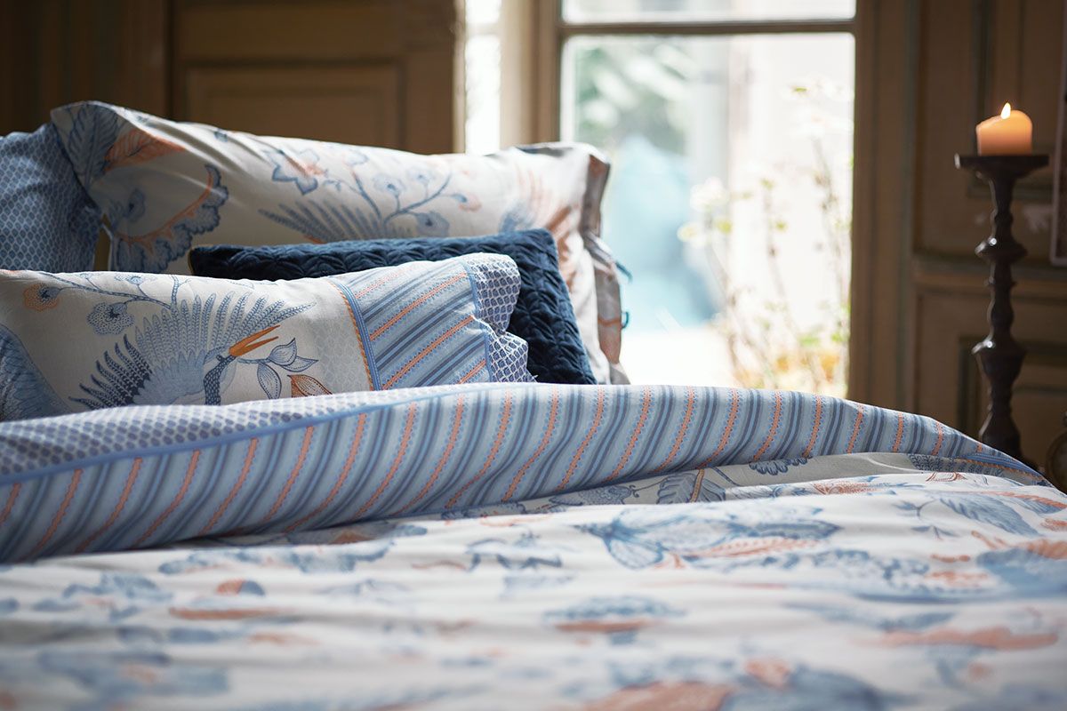 Bettbezug Royal Birds Blau