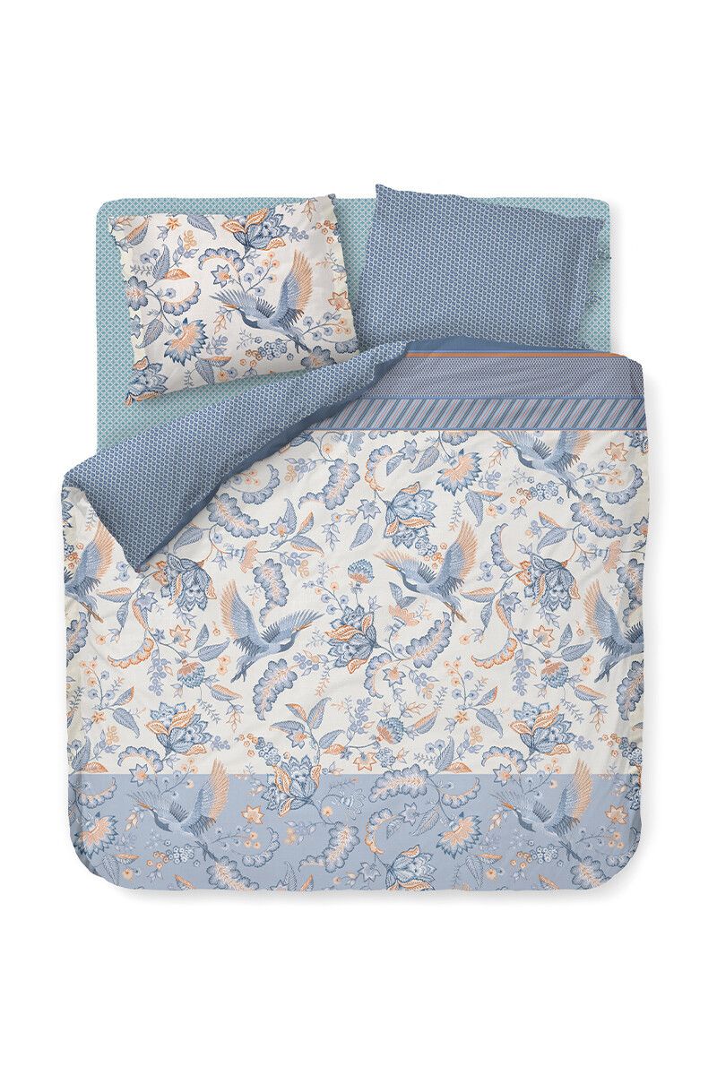 Bettbezug Royal Birds Blau
