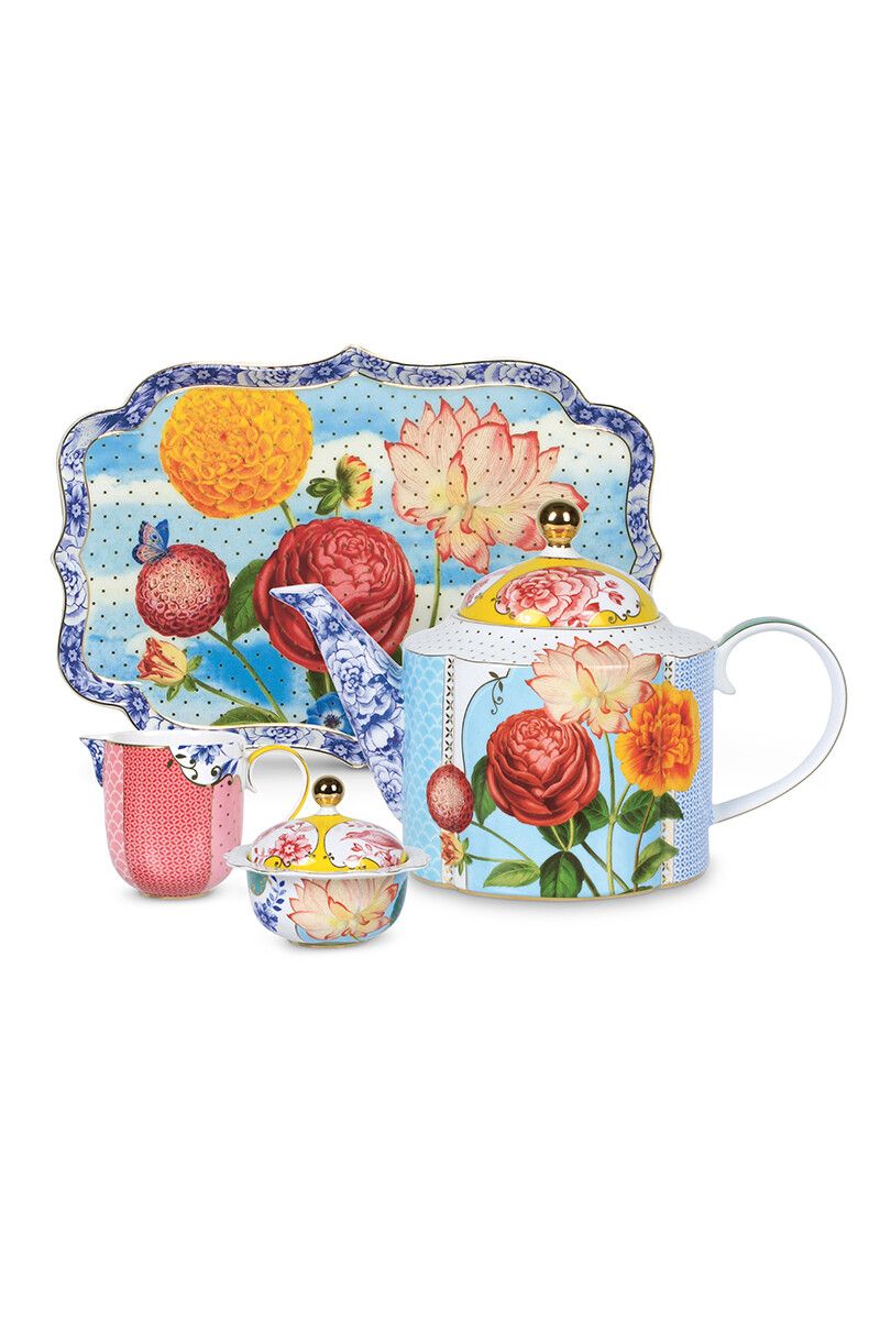 Royal Tee Set/4 Mehrfarbig