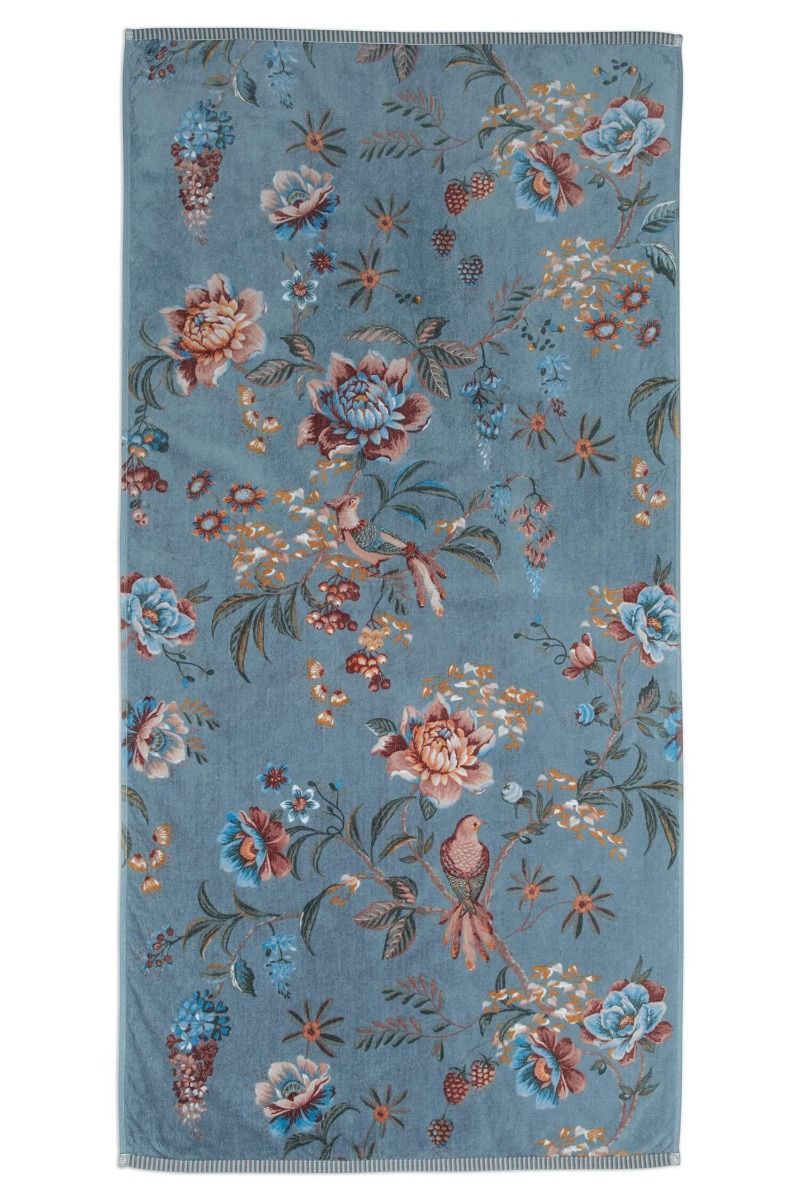 Large Bath Towel Secret Garden Blue 70x140cm