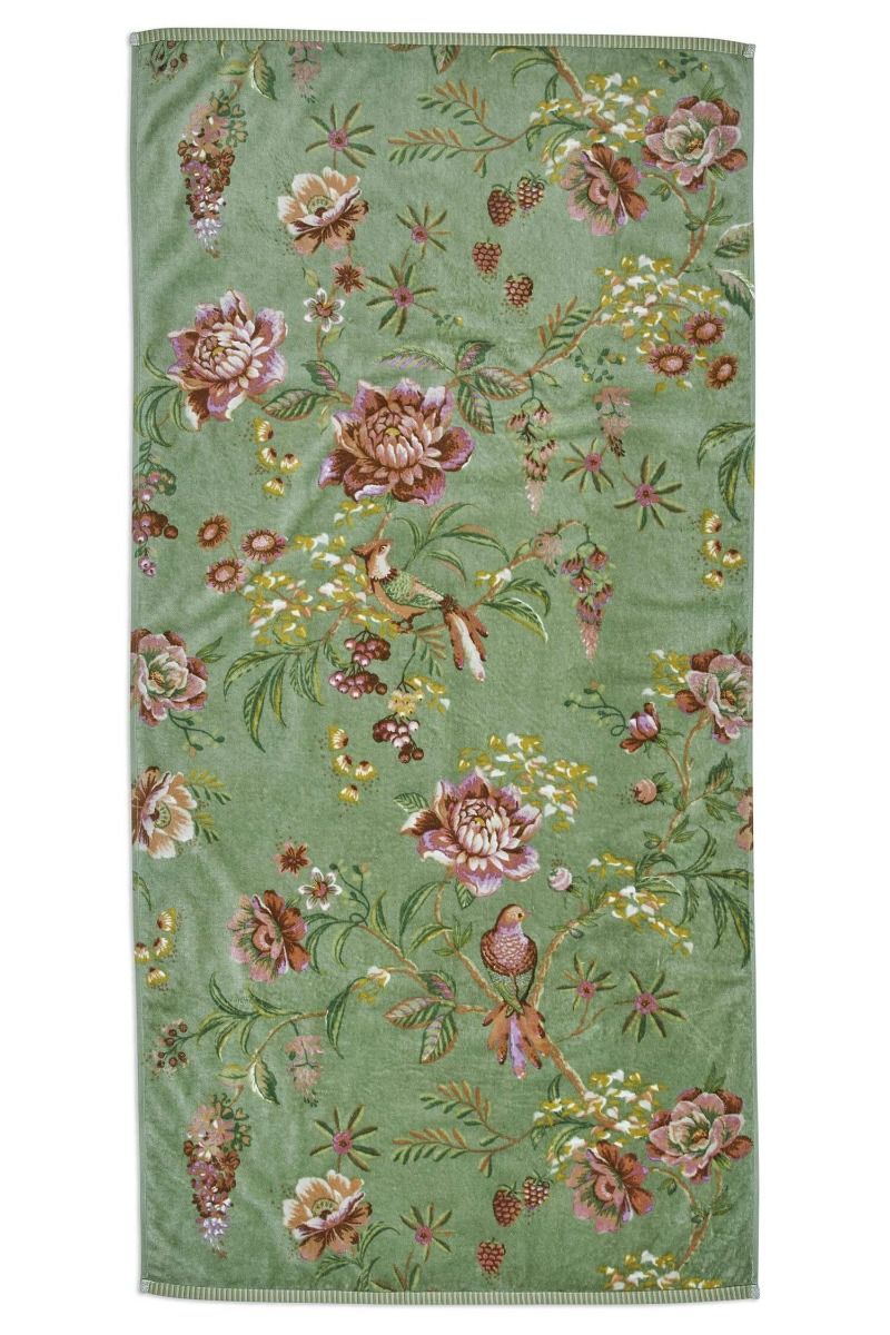 Large Bath Towel Secret Garden Green 70x140cm