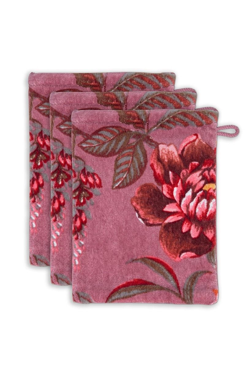 Waschlappen Set/3 Secret Garden Mauve 16x22cm