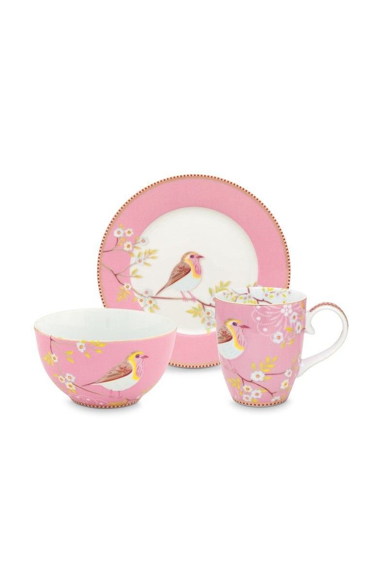 Early Bird Ontbijt set Roze 21 cm