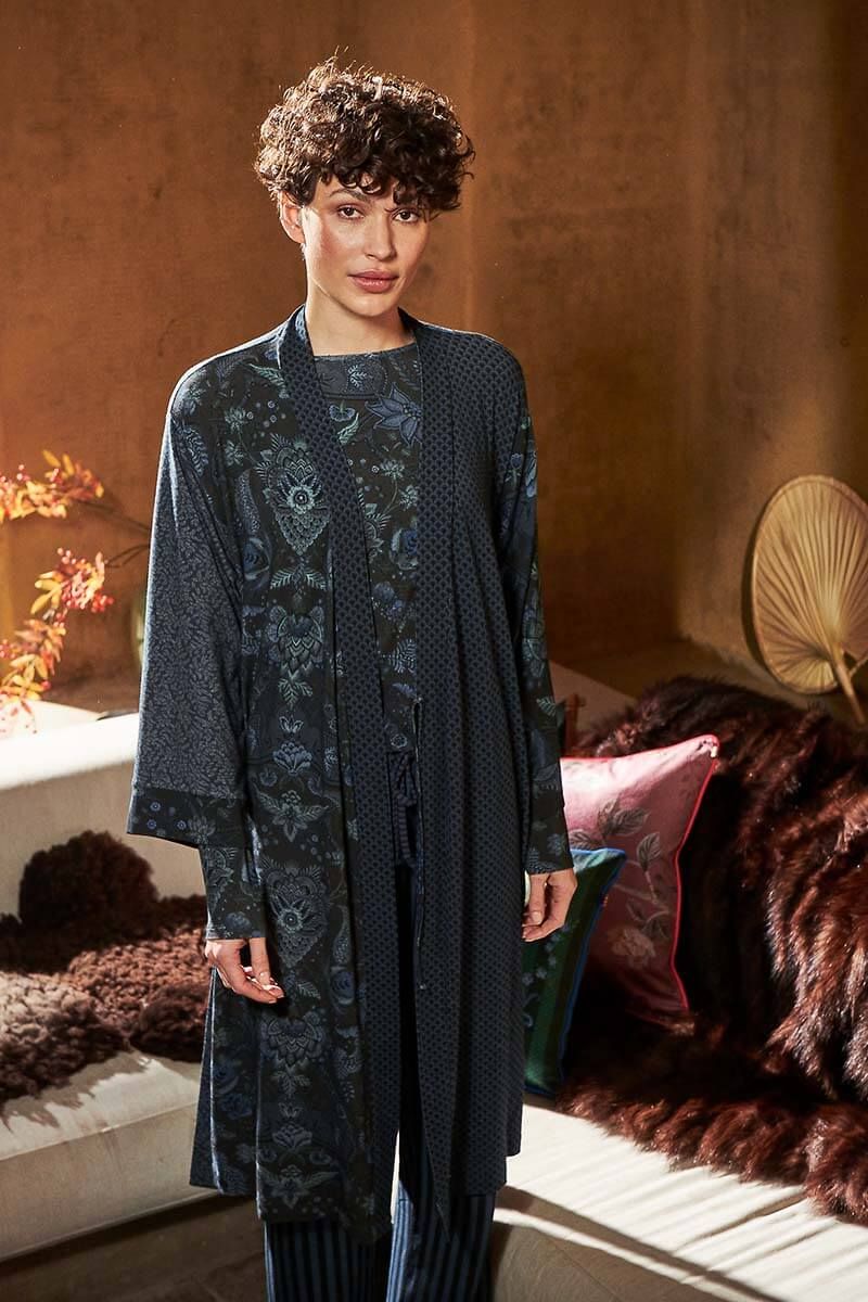 Kimono Colour Block Dunkelblau