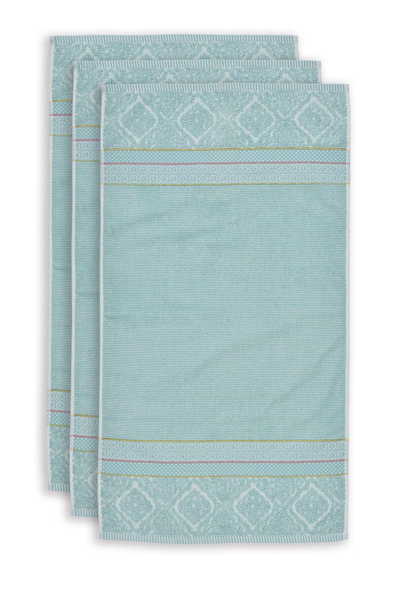 Bath Towel Set/3 Soft Zellige Blue 55x100 cm