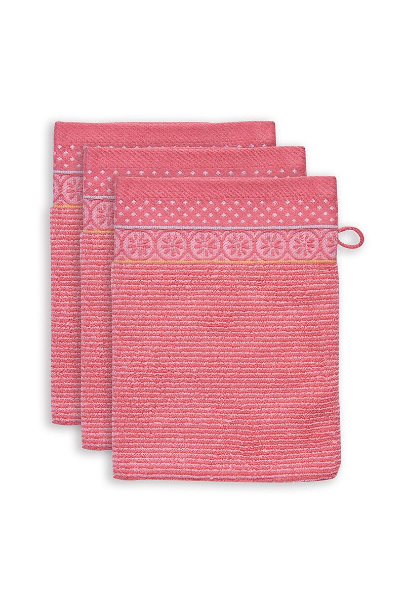 Washandje Set/3 Soft Zellige Koraal 16x22 cm