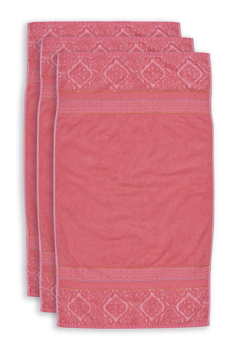Bath Towel Set/3 Soft Zellige Coral 55x100 cm