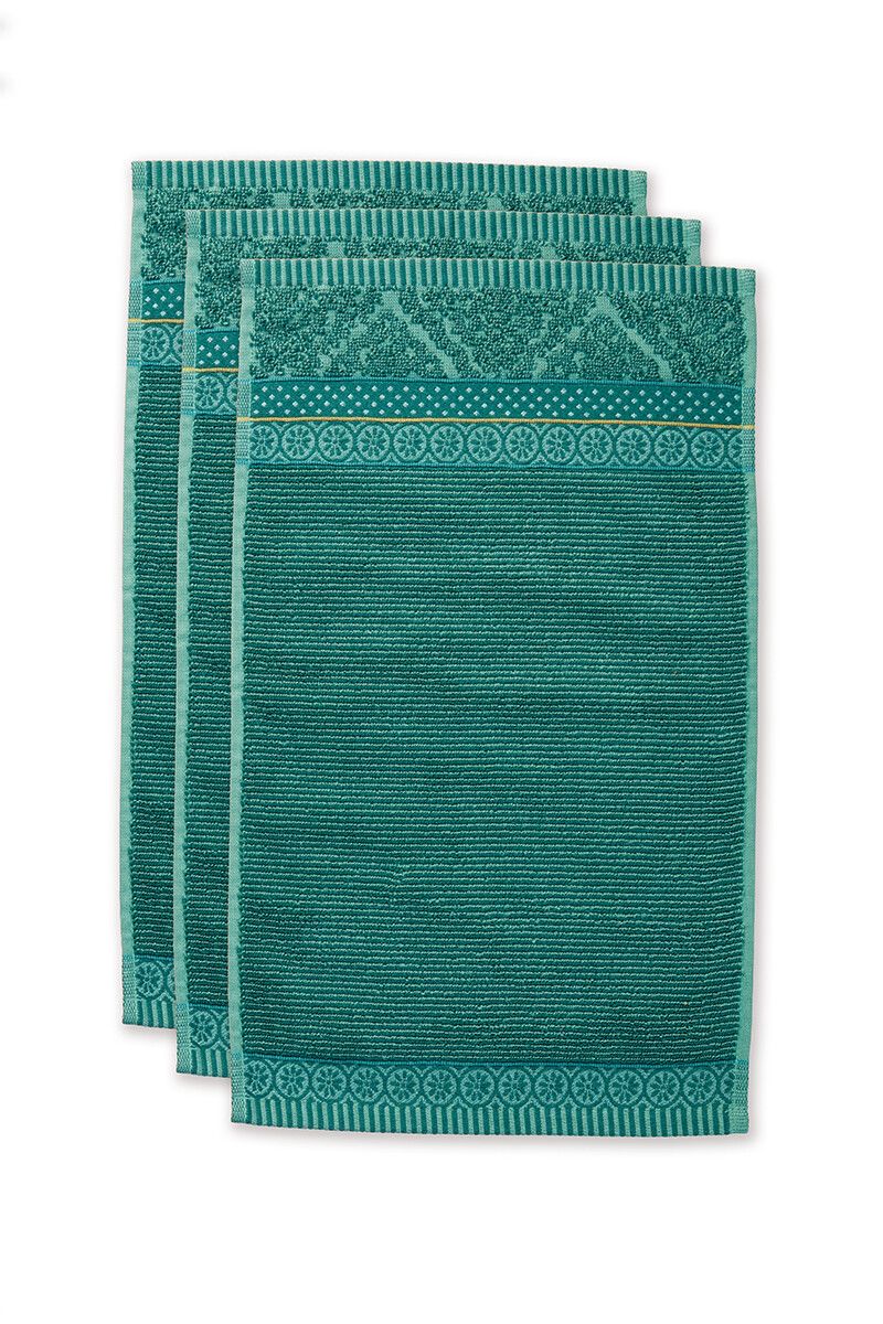 Gastendoek Set/3 Soft Zellige Groen 30x50 cm