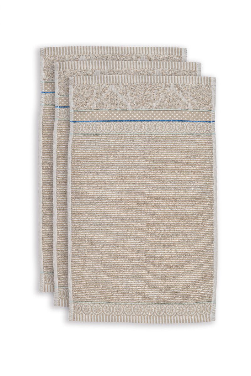 Gastendoek Set/3 Soft Zellige Khaki 30x50 cm