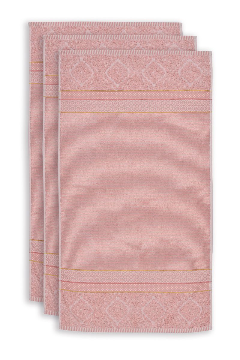 Bath Towel Set/3 Soft Zellige Pink 55x100 cm