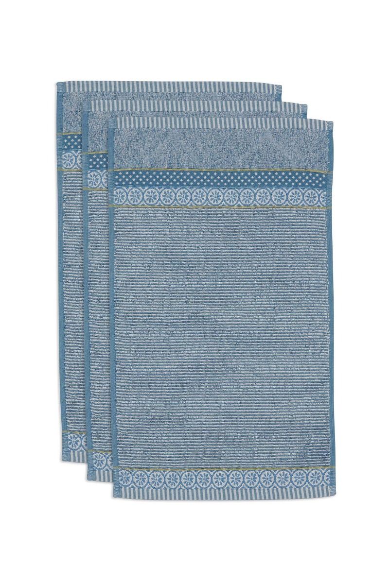 Guesttowel Set/3 Soft Zellige Blue/Grey 30X50cm