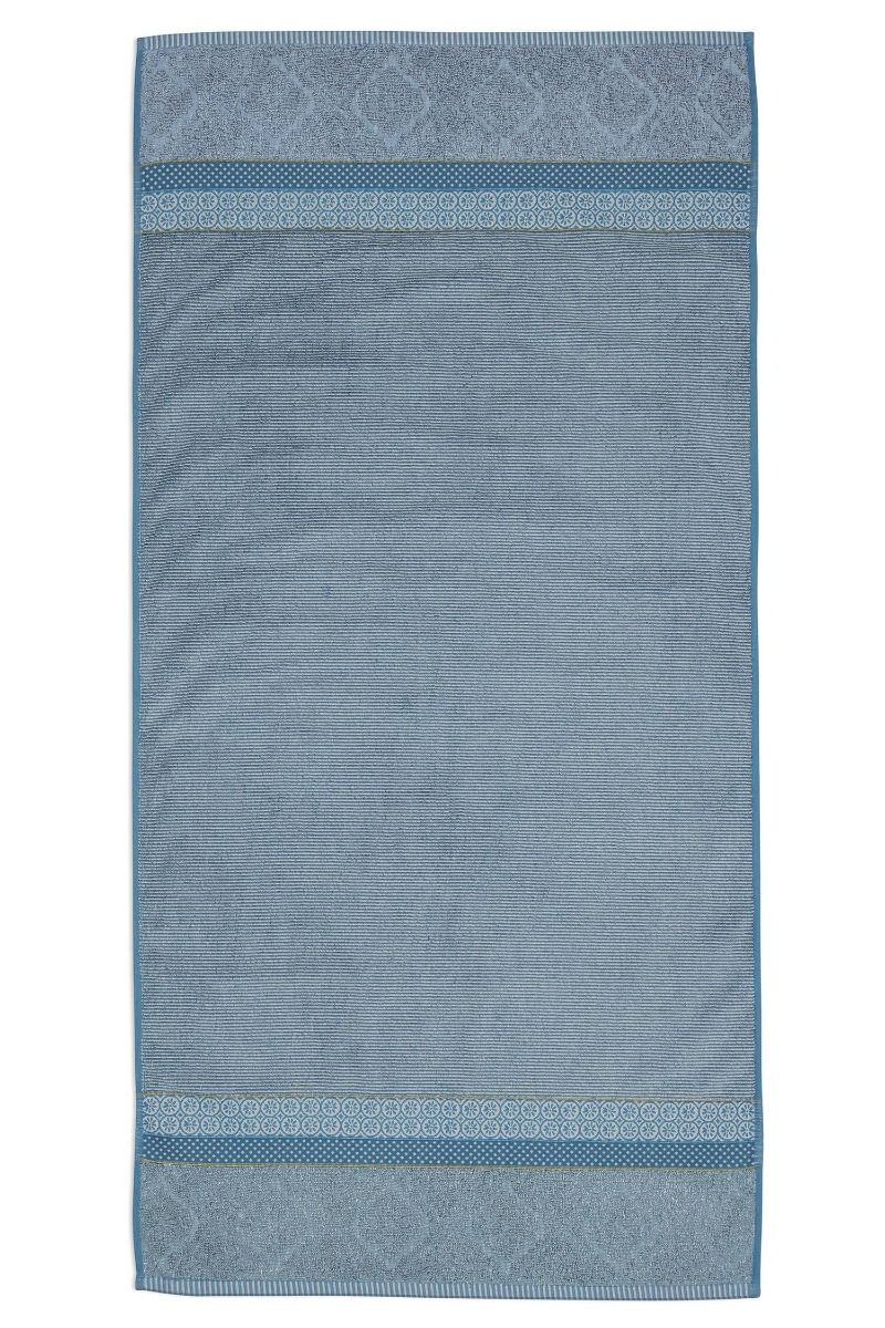 Large Bath Towel Soft Zellige Blue/Grey 70x140cm