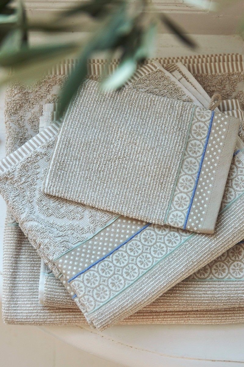 Large Bath Towel Soft Zellige Khaki 70x140 cm