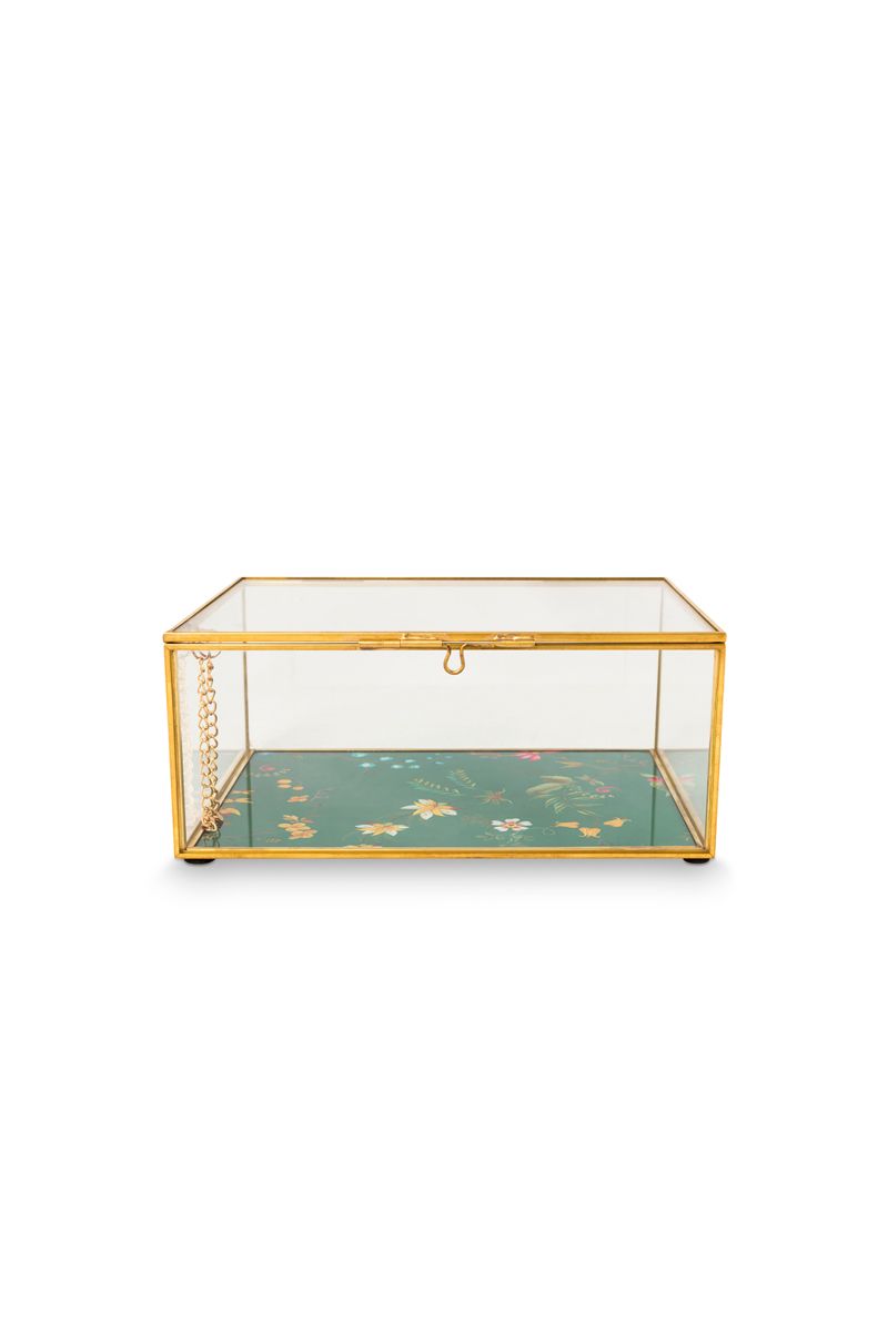Aufbewahrungskiste Glas Gold S