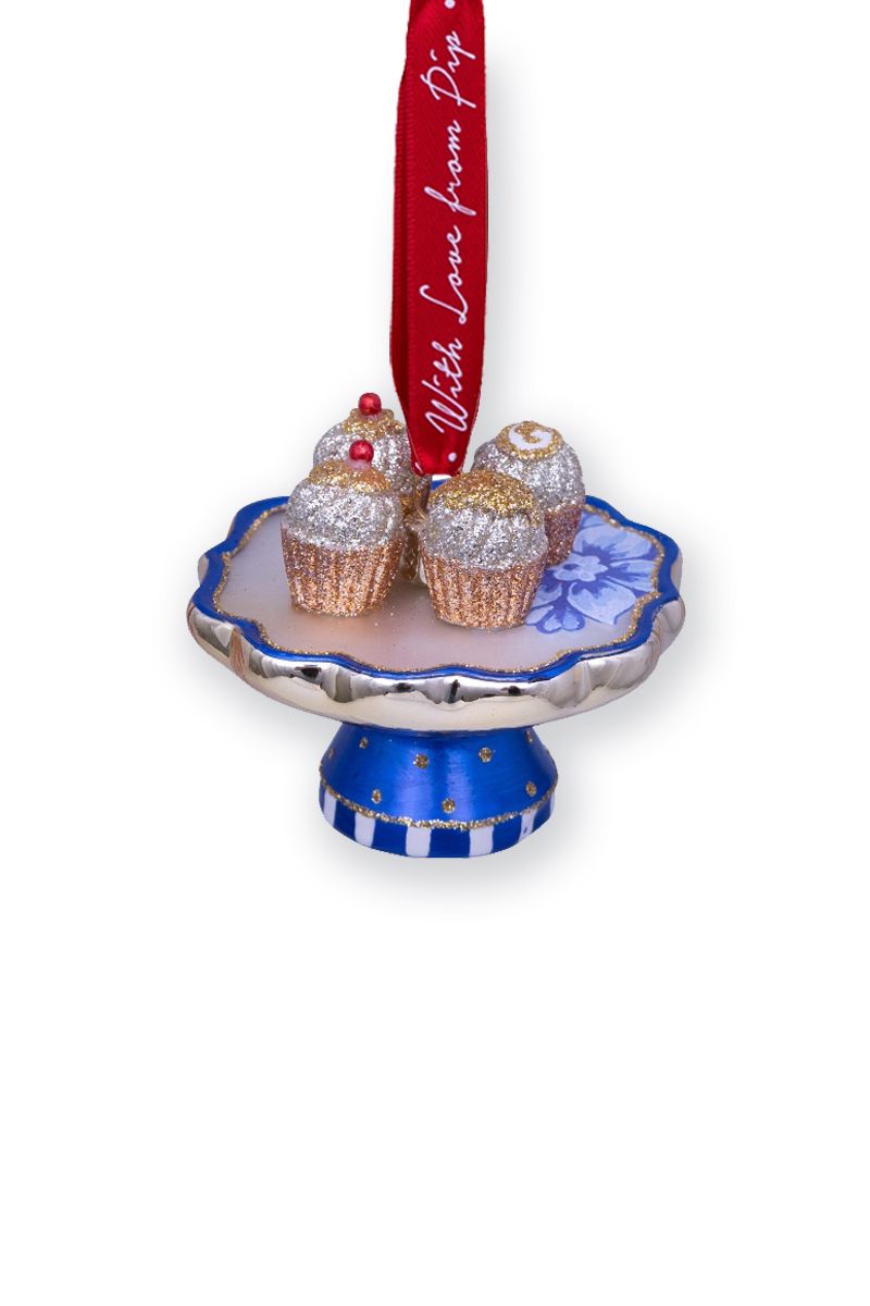 Weihnachtskugel Glas Tortenteller 6.5 cm