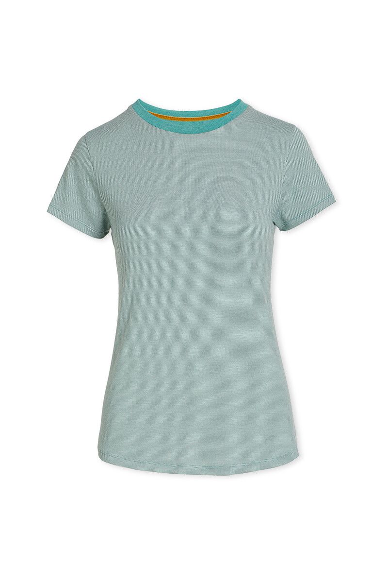 Short Sleeve Shiny Stripes Green
