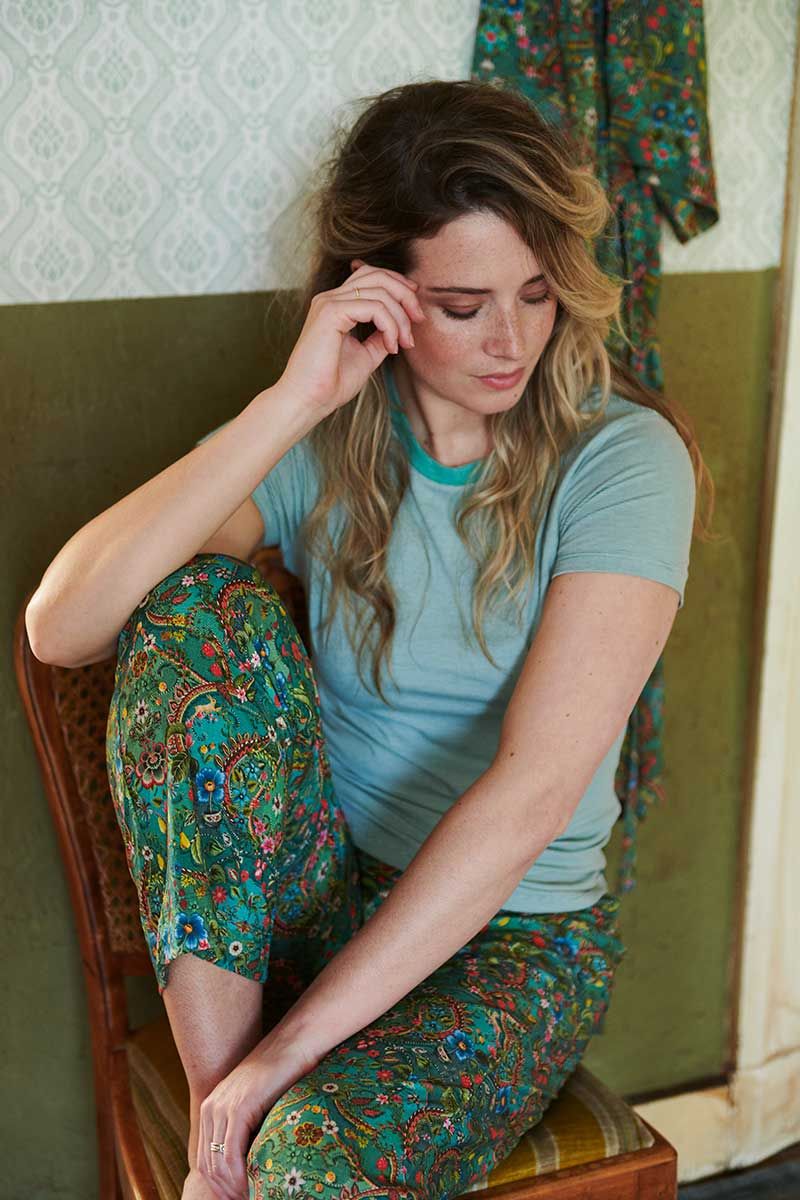 Short Sleeve Shiny Stripes Green