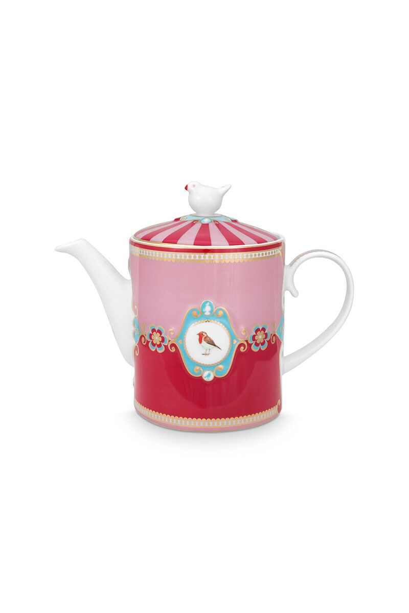 Love Birds Theepot Medium Rood/Roze