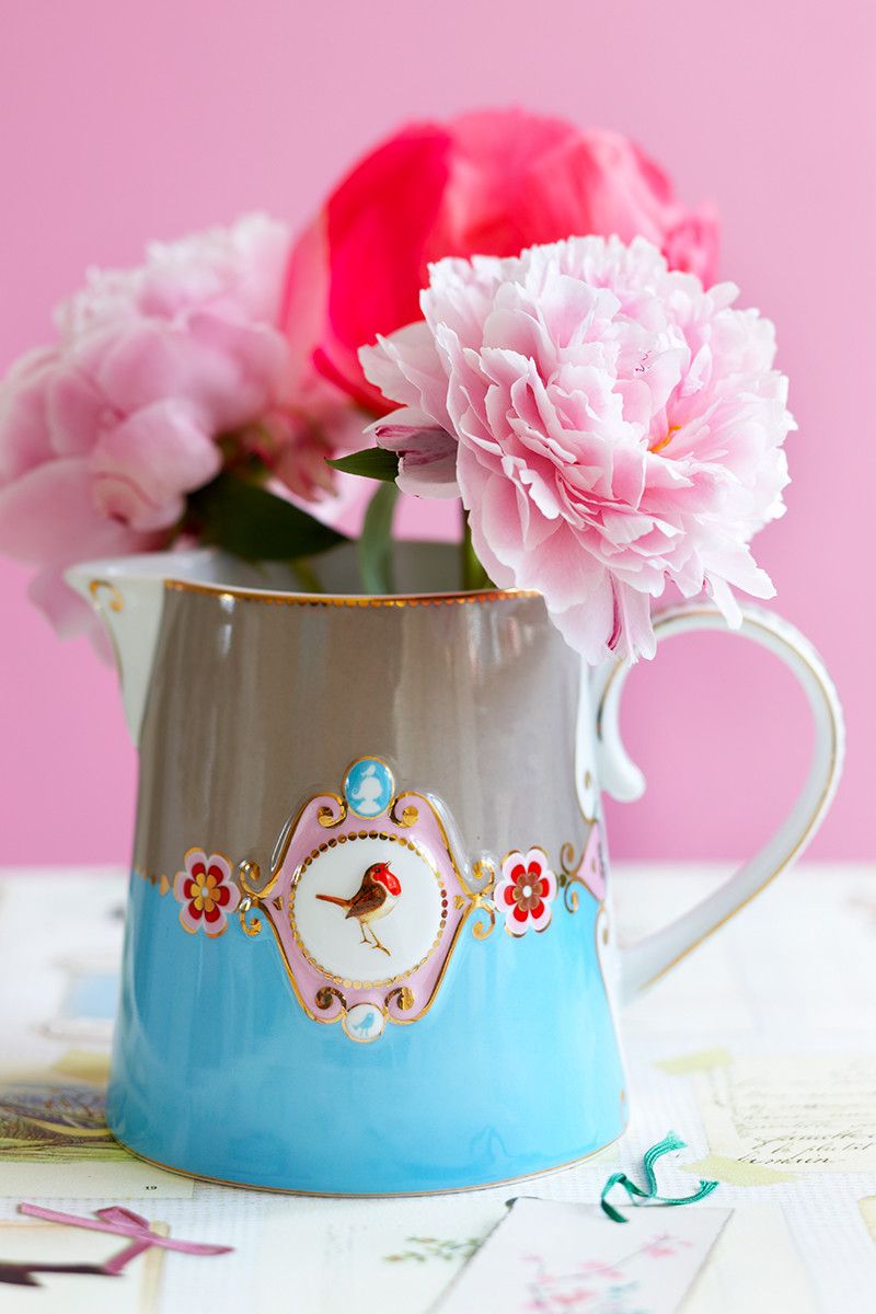 Love Birds Kan Groot Blauw/Khaki 