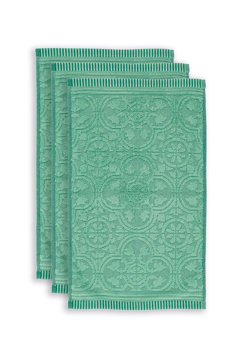 Lot de 3 Serviettes Invité Tile de Pip Vert 30x50cm