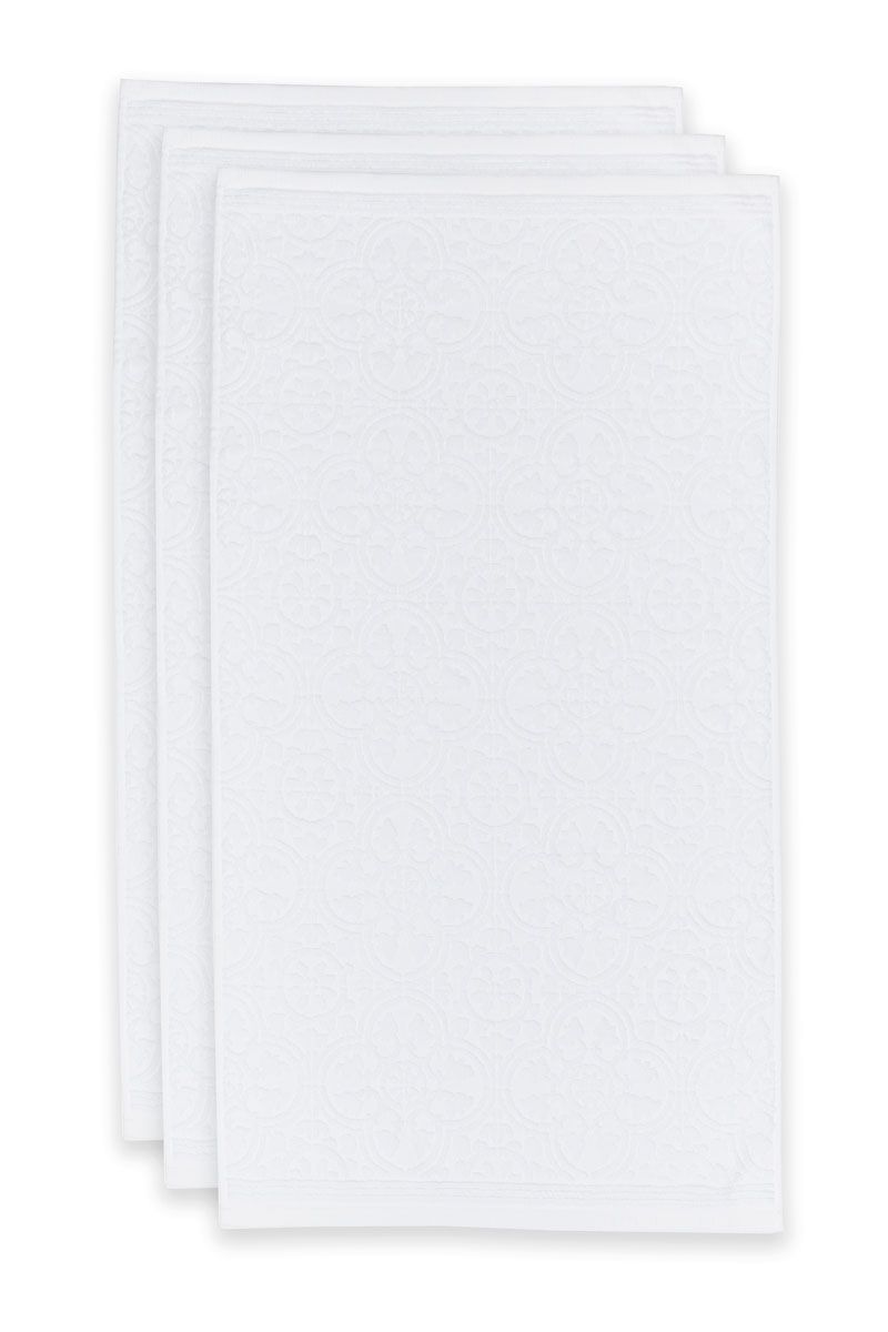 Lot de 3 Serviettes de Bain Tile de Pip Blanc 55x100cm