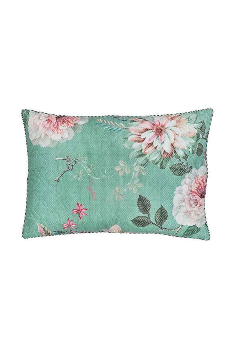 Cushion Rectangle Quilted Tokyo Bouquet Green