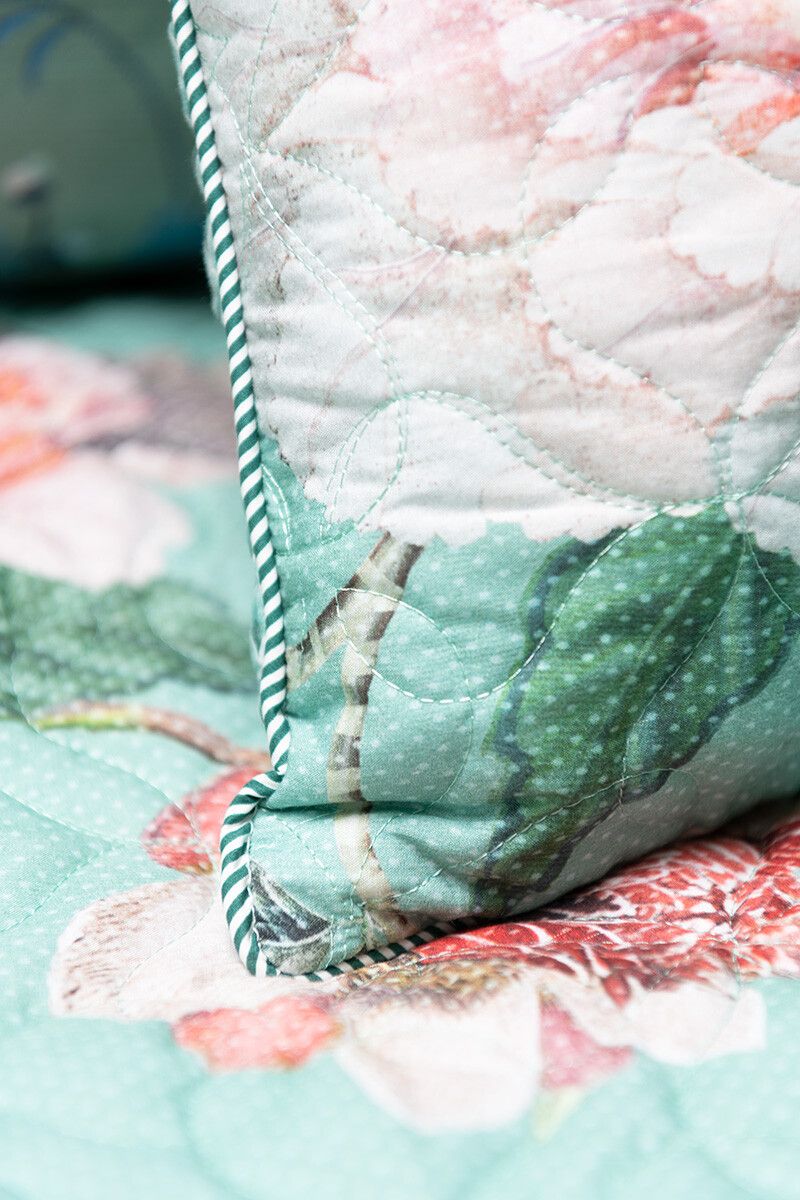 Rechteckige Zierkissen Quilted Tokyo Bouquet Grün