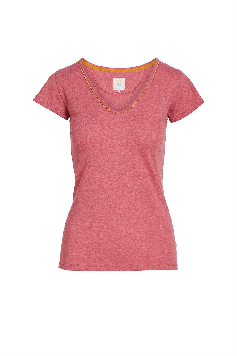 Top Korte Mouw Melee Roze