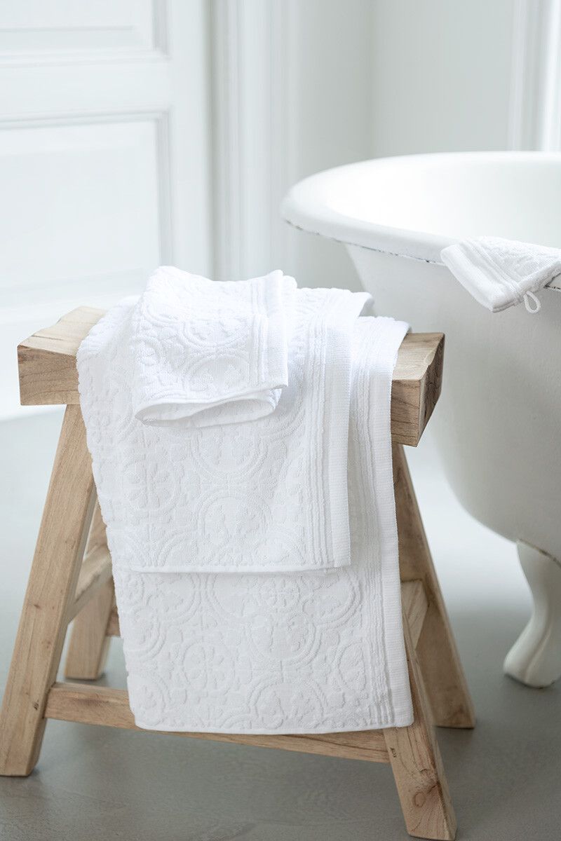 Bath Towel Set/3 Tile de Pip White 55x100 cm