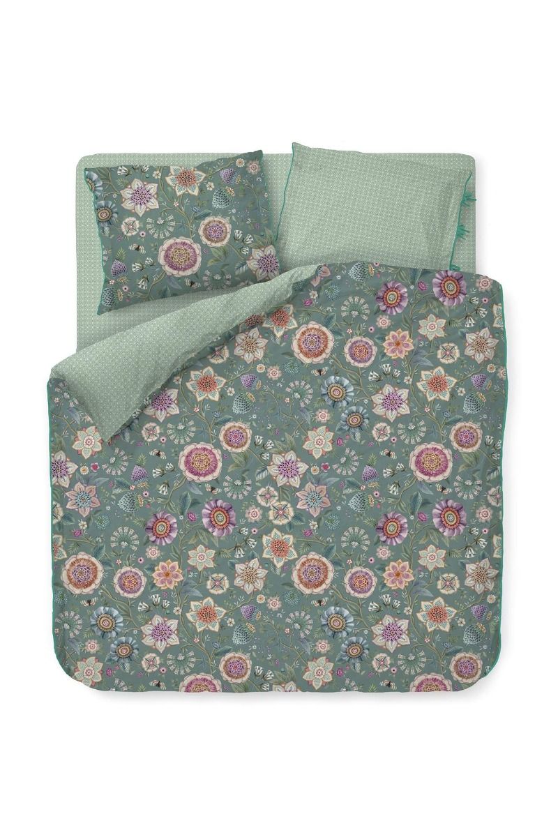 Duvet Cover Set Viva las Flores Green