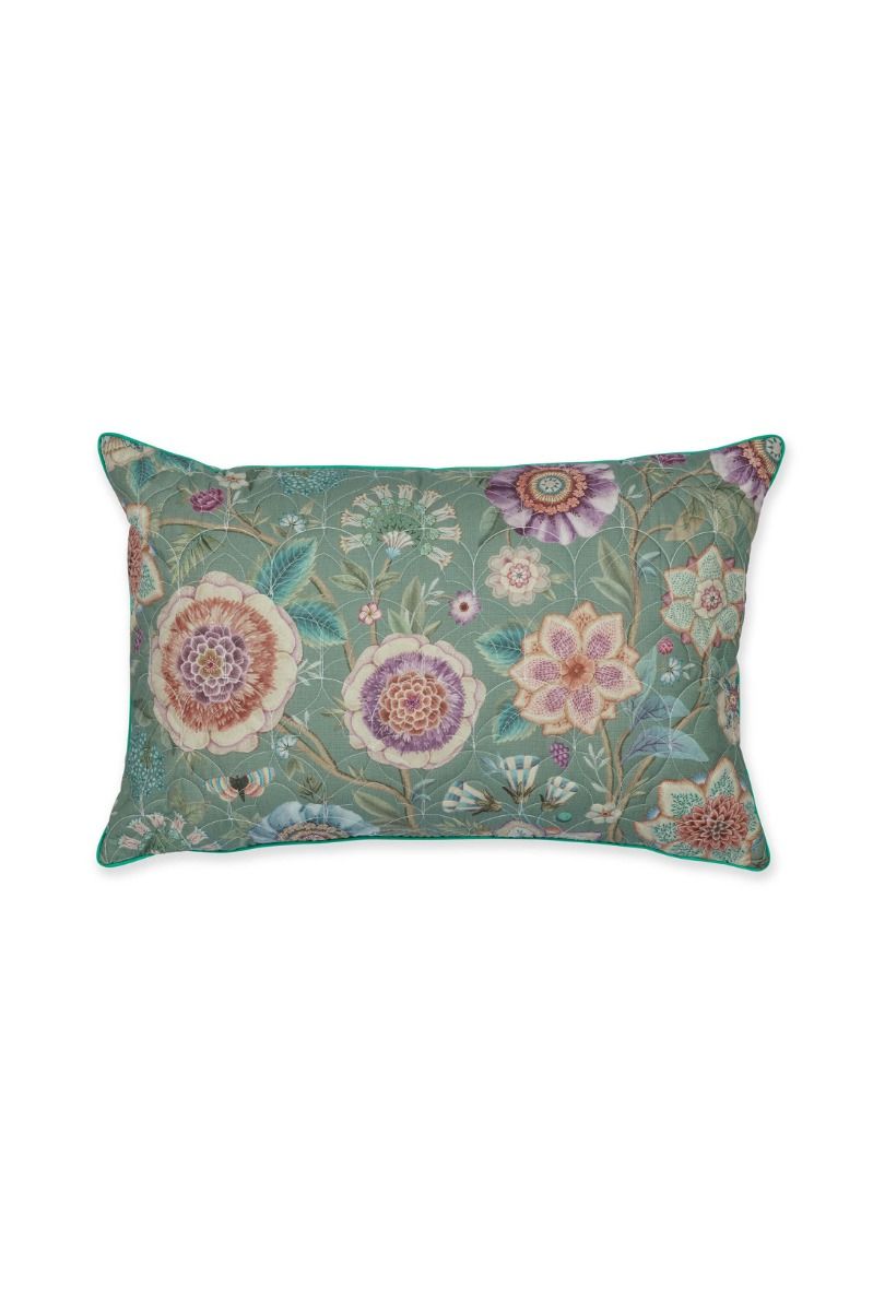 Sierkussen Viva Las Flores Quilted Groen