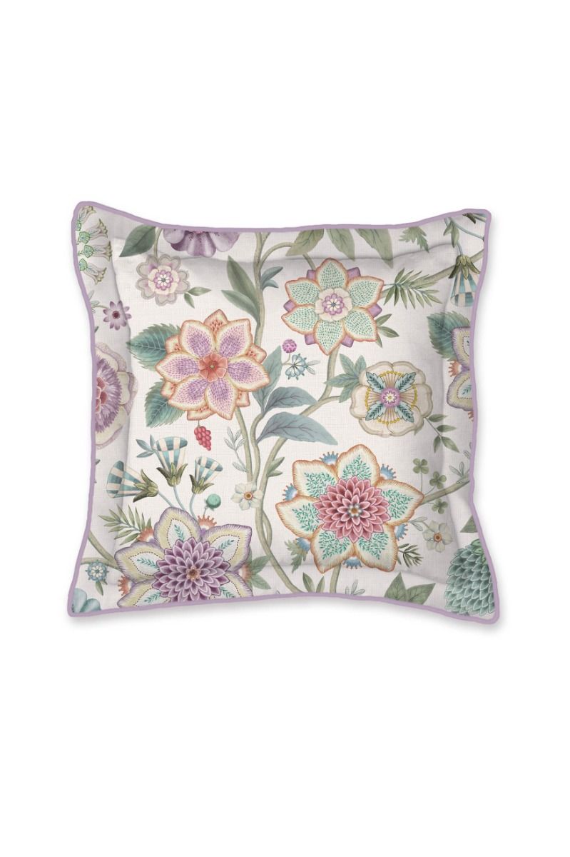 Square Cushion Viva Las Flores White