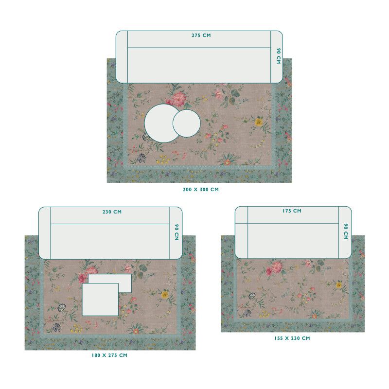 Vloerkleed Fleur Grandeur by Pip Blauw/Khaki