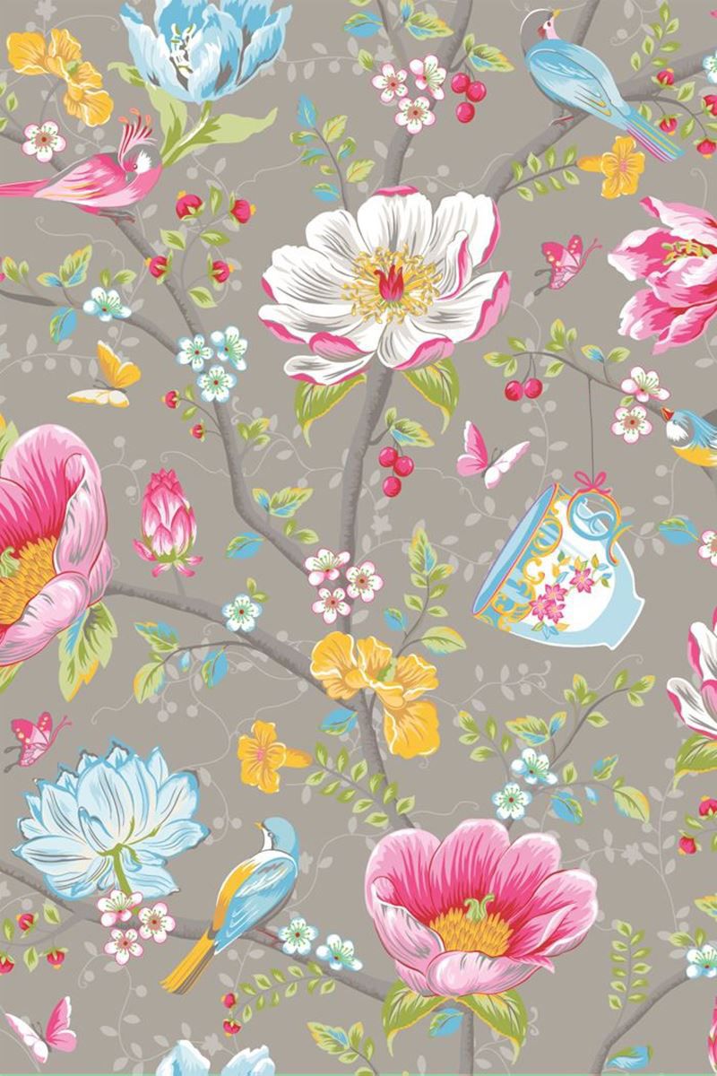 Pip Studio Chinese Garden Non-Woven Wallpaper Khaki