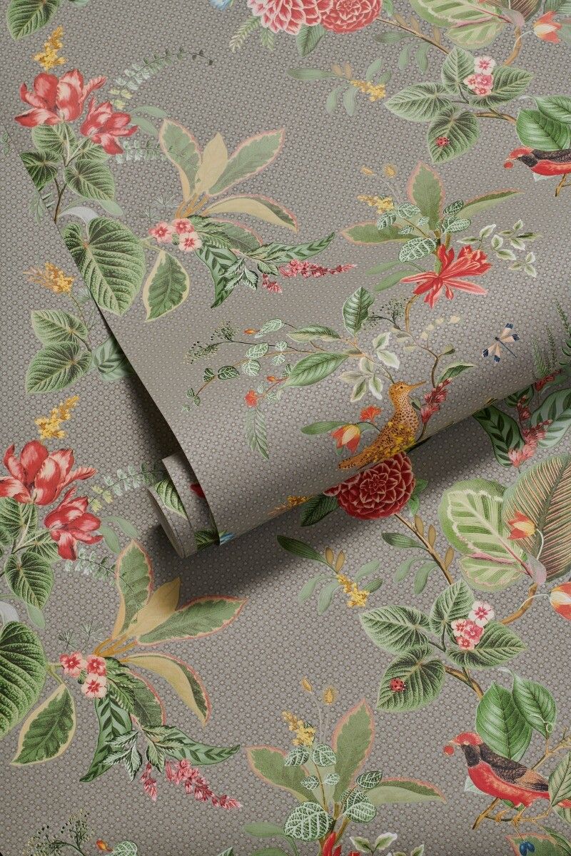 Pip Studio Floris Non-Woven Wallpaper Khaki