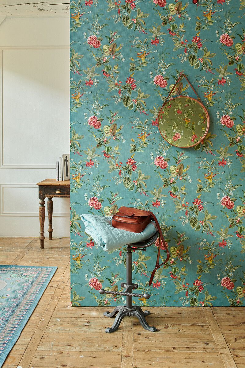 Pip Studio Floris Non-Woven Wallpaper Petrol