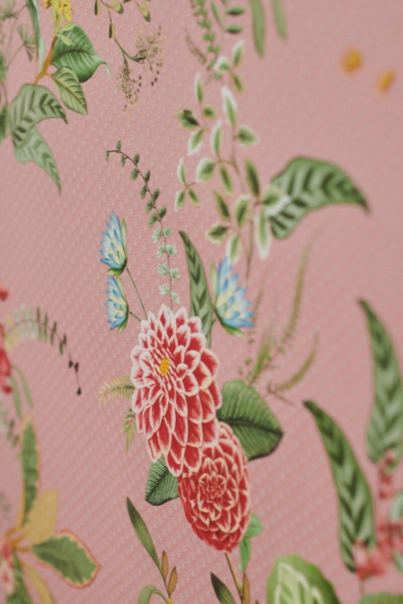 Pip Studio Floris Non-Woven Wallpaper Pink