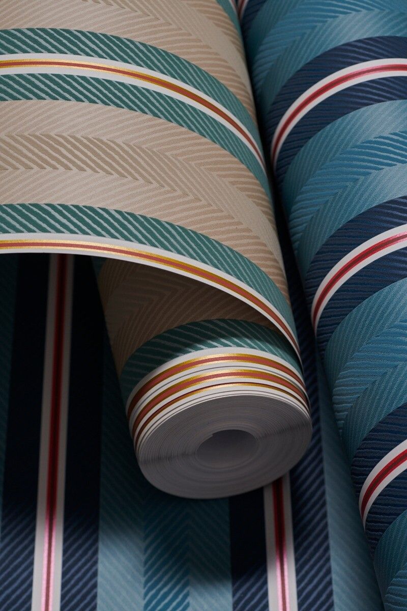 Pip Studio Blurred Lines Non-Woven Wallpaper Dark Blue