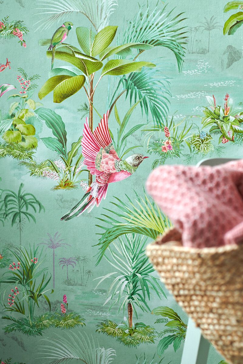 Pip Studio Palm Scene Non-Woven Wallpaper Blue