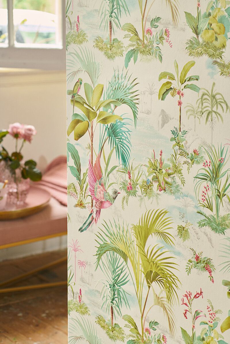Pip Studio Palm Scene Vliestapete Weiss