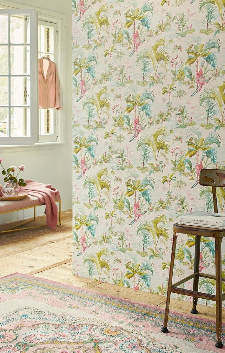 Pip Studio Palm Scene Vliestapete Weiss