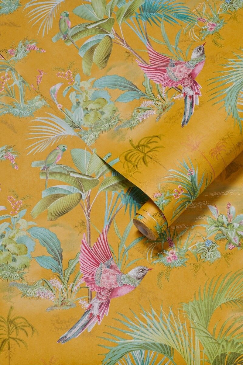 Pip Studio Palm Scene Non-Woven Wallpaper Yellow