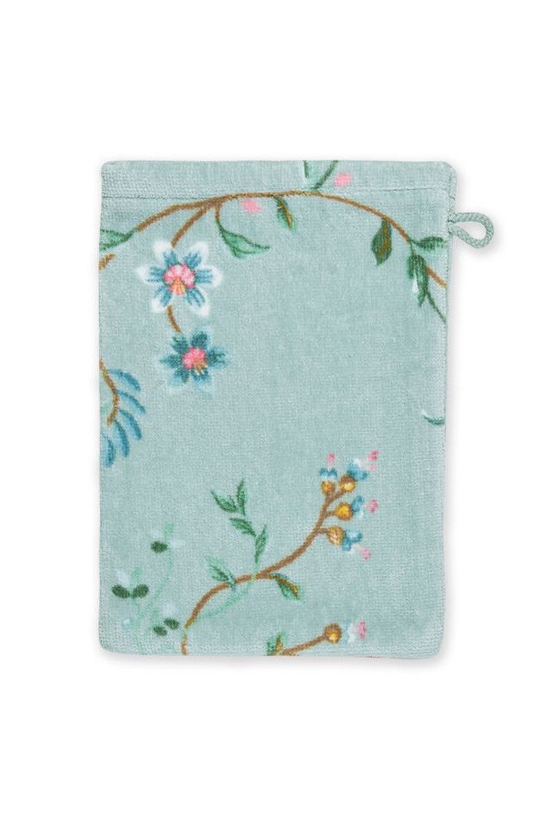 Waschlappen Les Fleurs Blau 16x22 cm